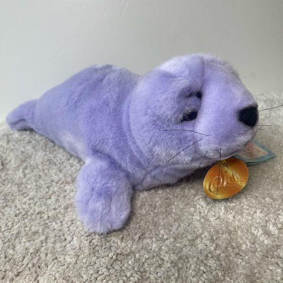 Soft Classics Toys R Us 1995 Purple Seal Plush Stuffed Animal 18" Geoffrey VTG - Picture 2 of 11